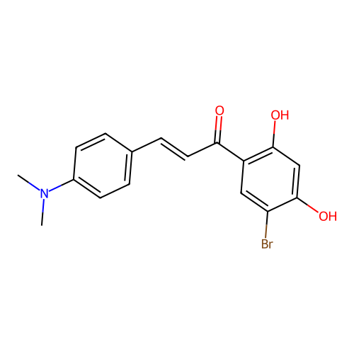 2-Propen-1-one, 1-(5-bromo-2,4-dihydroxyphenyl)-3-(4-(dimethylamino)phenyl)- structure