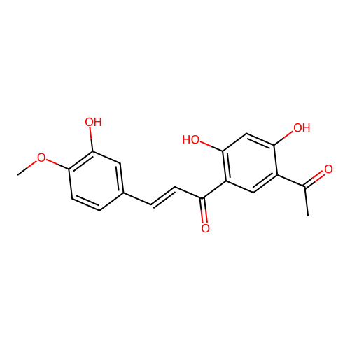 2-Propen-1-one, 1-(5-acetyl-2,4-dihydroxyphenyl)-3-(3-hydroxy-4-methoxyphenyl)- structure