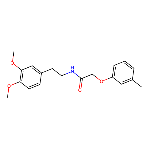 N-[2-(3,4-dimethoxyphenyl)ethyl]-2-(3-methylphenoxy)acetamide structure