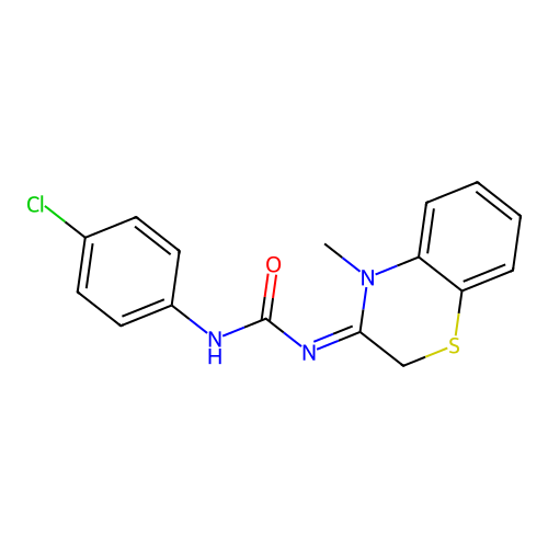 Urea, (4-chlorophenyl)(4-methyl-2H-1,4-benzothiazin-3(4H)-ylidene)- structure