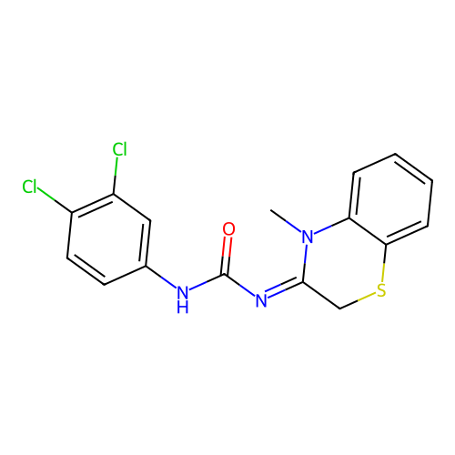 Urea, (3,4-dichlorophenyl)(4-methyl-2H-1,4-benzothiazin-3(4H)-ylidene)- structure