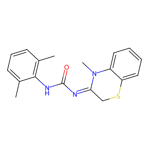 Urea, (2,6-dimethylphenyl)(4-methyl-2H-1,4-benzothiazin-3(4H)-ylidene)- structure