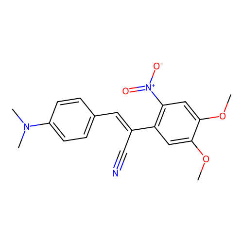 (2Z)-2-(4,5-dimethoxy-2-nitrophenyl)-3-[4-(dimethylamino)phenyl]prop-2-enenitrile structure