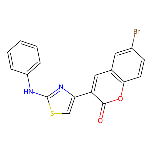 6-bromo-3-[2-(phenylamino)-1,3-thiazol-4-yl]-2H-chromen-2-one structure