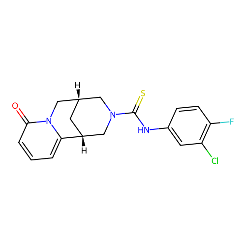 (1R,5R)-N-(3-chloro-4-fluorophenyl)-8-oxo-4,5,6,8-tetrahydro-1H-1,5-methanopyrido[1,2-a][1,5]diazocine-3(2H)-carbothioamide structure