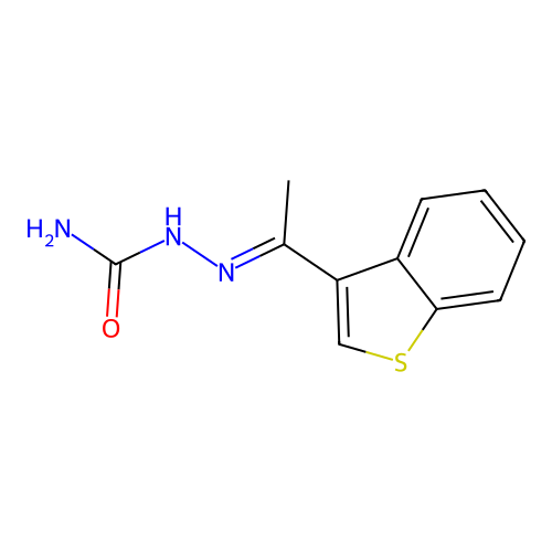Hydrazinecarboxamide, 2-(1-benzo[b]thien-3-ylethylidene)-, (2E)- structure