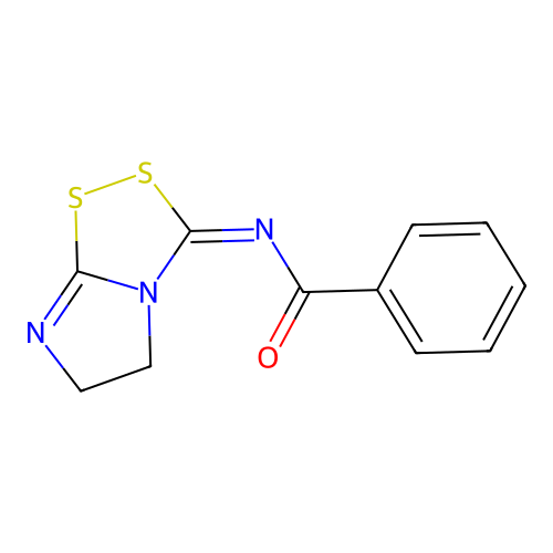 N-(5,6-dihydroimidazo[2,1-c][1,2,4]dithiazol-3-ylidene)benzamide structure