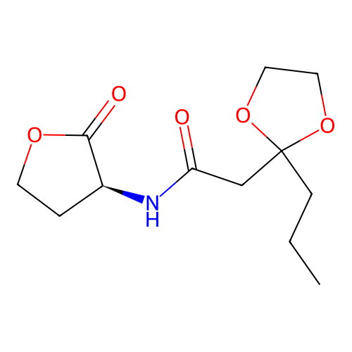 (S)-N-(2-Oxotetrahydrofuran-3-yl)-2-(2-propyl-1,3-dioxolan-2-yl)acetamide structure