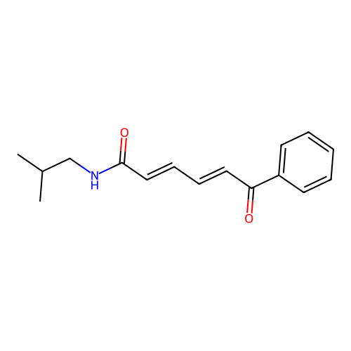 2,4-Hexadienamide, N-(2-methylpropyl)-6-oxo-6-phenyl-, (E,E)- structure
