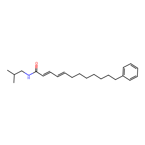 2,4-Dodecadienamide, N-(2-methylpropyl)-12-phenyl-, (E,E)- structure