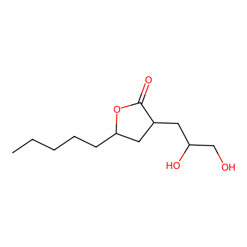 3-(2,3-dihydroxypropyl)-5-pentyldihydrofuran-2(3H)-one structure