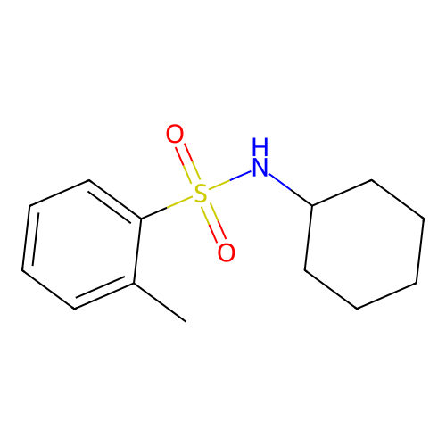 N-cyclohexyl-2-methylbenzenesulfonamide structure