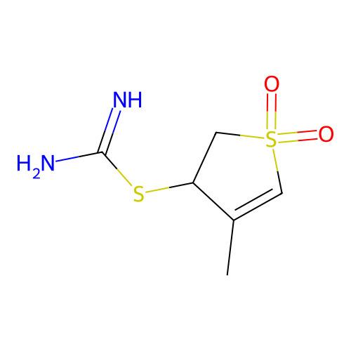 (4-Methyl-1,1-dioxo-2,3-dihydrothiophen-3-yl) carbamimidothioate structure