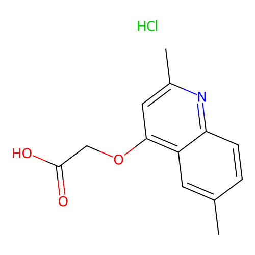 (2,6-Dimethyl-quinolin-4-yloxy)-acetic acid hydrochloride structure