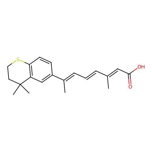 (2E,4E,6E)-3,7-Dimethyl-7-(tetrahydro-4,4-dimethylthiochroman-6-yl)-2,4,6-heptatrienoic acid structure
