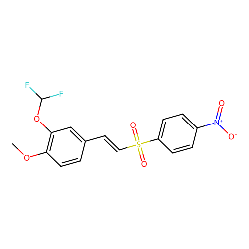 2-(Difluoromethoxy)-1-methoxy-4-[2-(4-nitrobenzenesulfonyl)ethenyl]benzene structure
