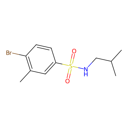 4-bromo-N-isobutyl-3-methylbenzenesulfonamide structure