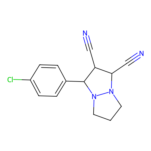 3-(4-Chloro-phenyl)-tetrahydro-pyrazolo[1,2-a]pyrazole-1,2-dicarbonitrile structure