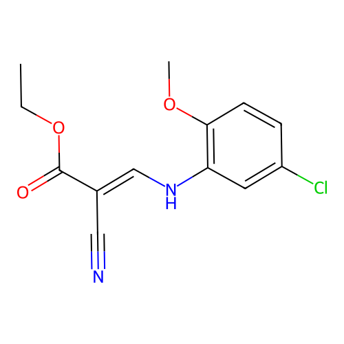 Ethyl 3-[(5-chloro-2-methoxyphenyl)amino]-2-cyanoprop-2-enoate structure