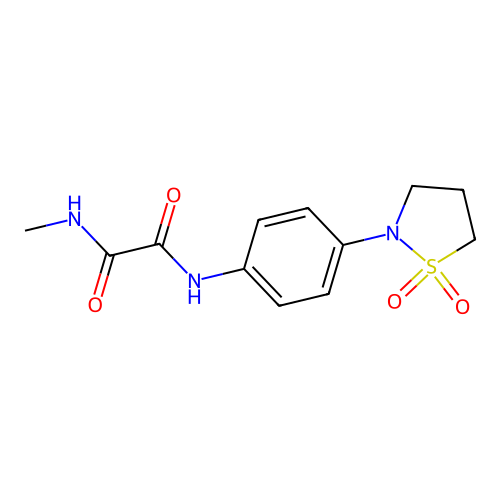 N1-(4-(1,1-dioxidoisothiazolidin-2-yl)phenyl)-N2-methyloxalamide structure