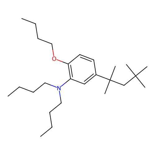 Benzenamine, 2-butoxy-N,N-dibutyl-5-(1,1,3,3-tetramethylbutyl)- structure