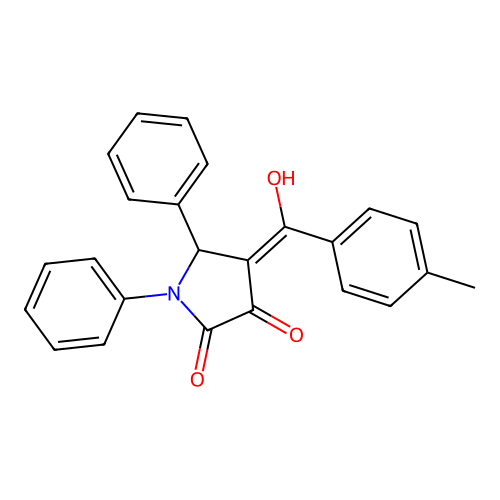 Pyrrol-2(5H)-one, 3-hydroxy-4-(4-methylbenzoyl)-1,5-diphenyl- structure
