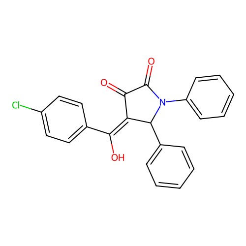 (4E)-4-[(4-chlorophenyl)(hydroxy)methylidene]-1,5-diphenylpyrrolidine-2,3-dione structure