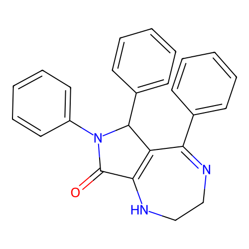 5,6,7-triphenyl-2,3,6,7-tetrahydropyrrolo[3,4-e][1,4]diazepin-8(1H)-one structure