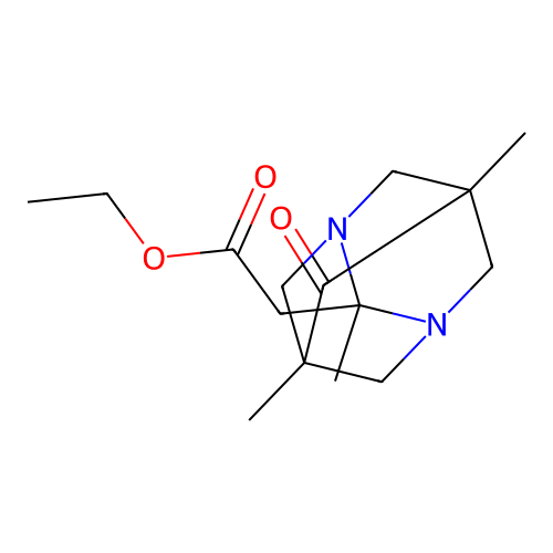 ethyl 2-((1r,5R,7S)-2,5,7-trimethyl-6-oxo-1,3-diazaadamantan-2-yl)acetate structure