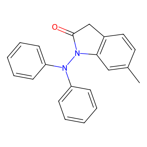 1-(diphenylamino)-6-methyl-1,3-dihydro-2H-indol-2-one structure