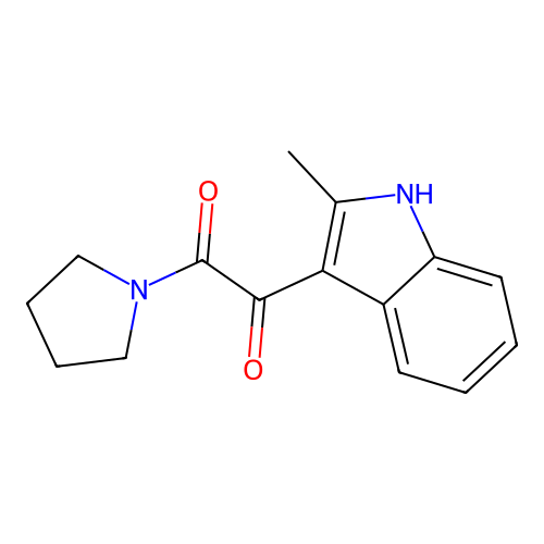 1-(2-methyl-1H-indol-3-yl)-2-(pyrrolidin-1-yl)ethane-1,2-dione structure