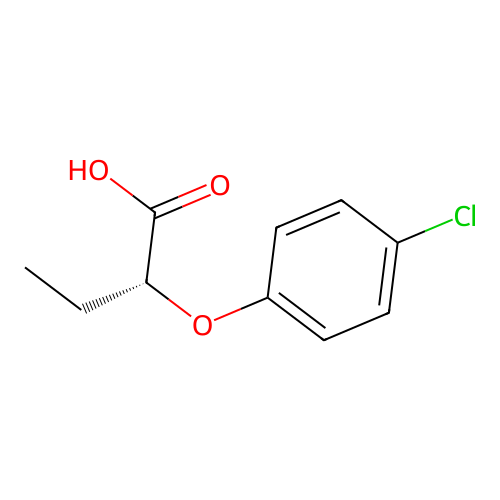 (2R)-2-(4-chlorophenoxy)butanoic acid structure