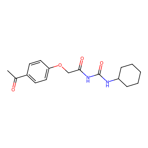 2-(4-acetylphenoxy)-N-(cyclohexylcarbamoyl)acetamide structure