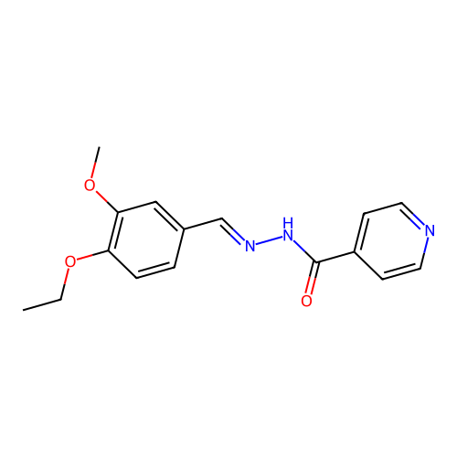 N'-[(E)-(4-ethoxy-3-methoxyphenyl)methylidene]pyridine-4-carbohydrazide structure