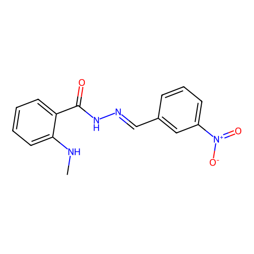 2-(methylamino)-N-[(3-nitrophenyl)methylideneamino]benzamide structure