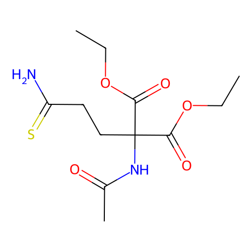 Diethyl 2-acetamido-2-(3-amino-3-sulfanylidenepropyl)propanedioate structure