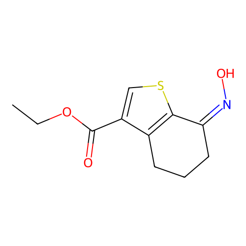 (Z)-ethyl 7-(hydroxyimino)-4,5,6,7-tetrahydrobenzo[b]thiophene-3-carboxylate structure