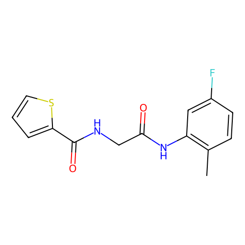 N-[2-(5-fluoro-2-methylanilino)-2-oxoethyl]thiophene-2-carboxamide structure