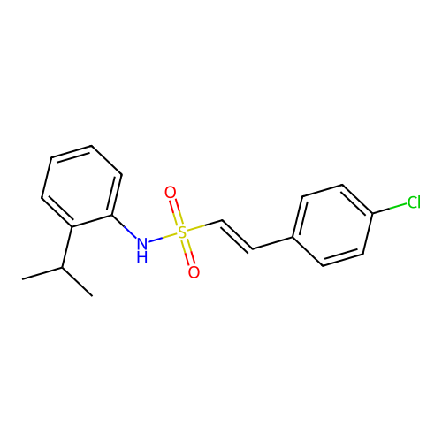 2-(4-chlorophenyl)-N-[2-(propan-2-yl)phenyl]ethene-1-sulfonamide structure