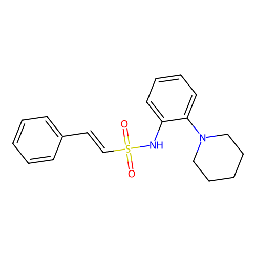 2-phenyl-N-[2-(piperidin-1-yl)phenyl]ethene-1-sulfonamide structure