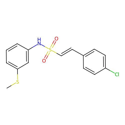 2-(4-chlorophenyl)-N-[3-(methylsulfanyl)phenyl]ethene-1-sulfonamide structure
