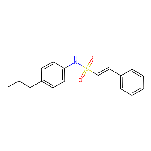 2-phenyl-N-(4-propylphenyl)ethene-1-sulfonamide structure