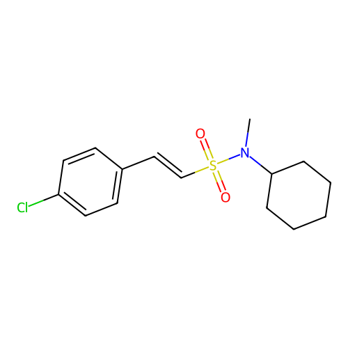 2-(4-chlorophenyl)-N-cyclohexyl-N-methylethene-1-sulfonamide structure