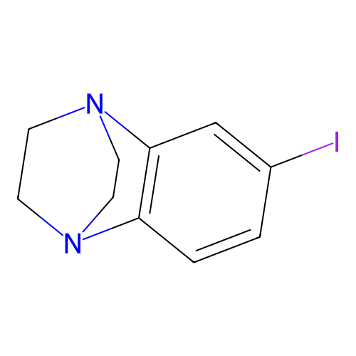 4'-Iodobenzo[1',2'-b]-1,4-diazabicyclo[2.2.2]octene structure