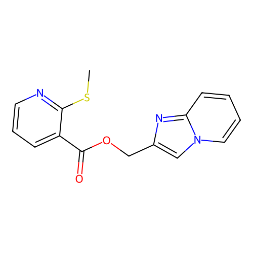 {Imidazo[1,2-a]pyridin-2-yl}methyl 2-(methylsulfanyl)pyridine-3-carboxylate structure