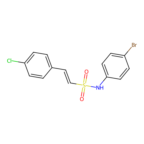 N-(4-bromophenyl)-2-(4-chlorophenyl)ethene-1-sulfonamide structure