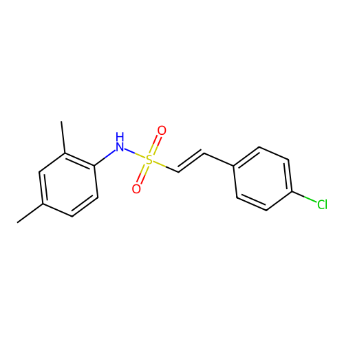 2-(4-chlorophenyl)-N-(2,4-dimethylphenyl)ethene-1-sulfonamide structure