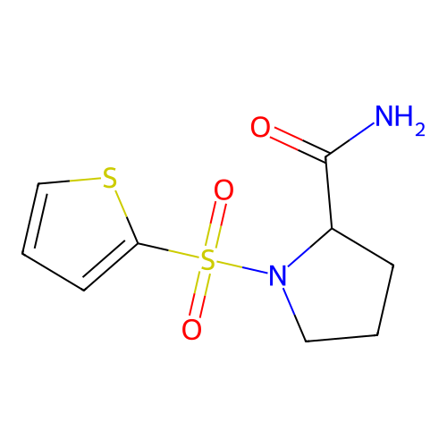 1-Thiophen-2-ylsulfonylpyrrolidine-2-carboxamide structure