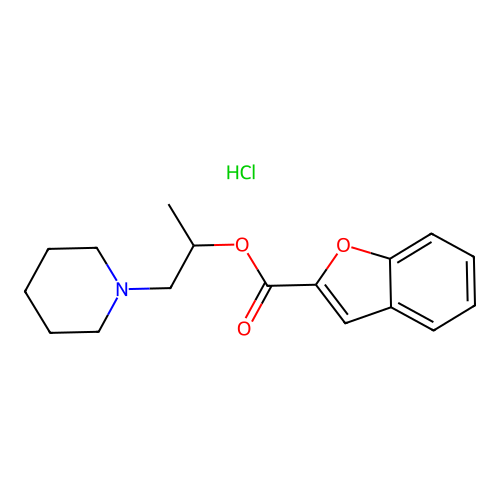1-(Piperidin-1-yl)propan-2-yl benzofuran-2-carboxylate hydrochloride structure