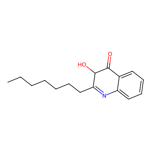 2-heptyl-3-hydroxyquinolin-4(1H)-one structure